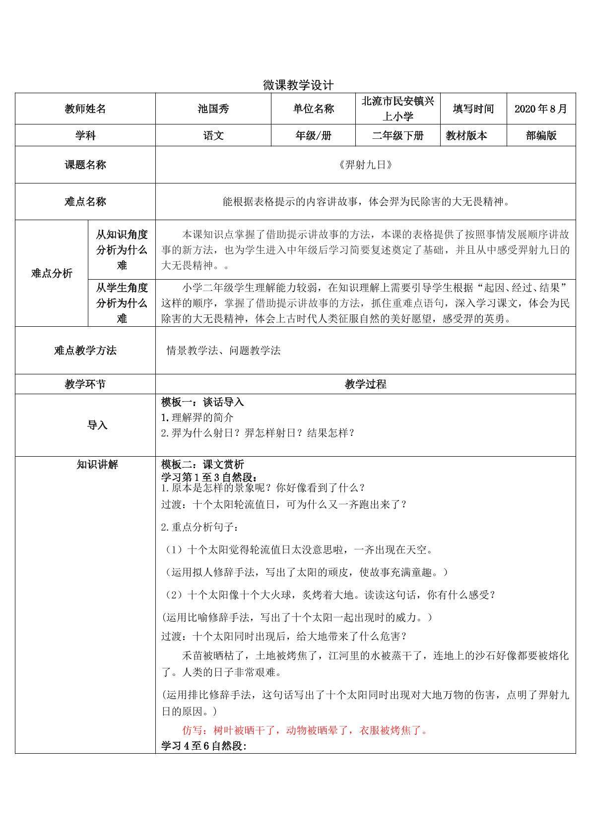 羿射九日