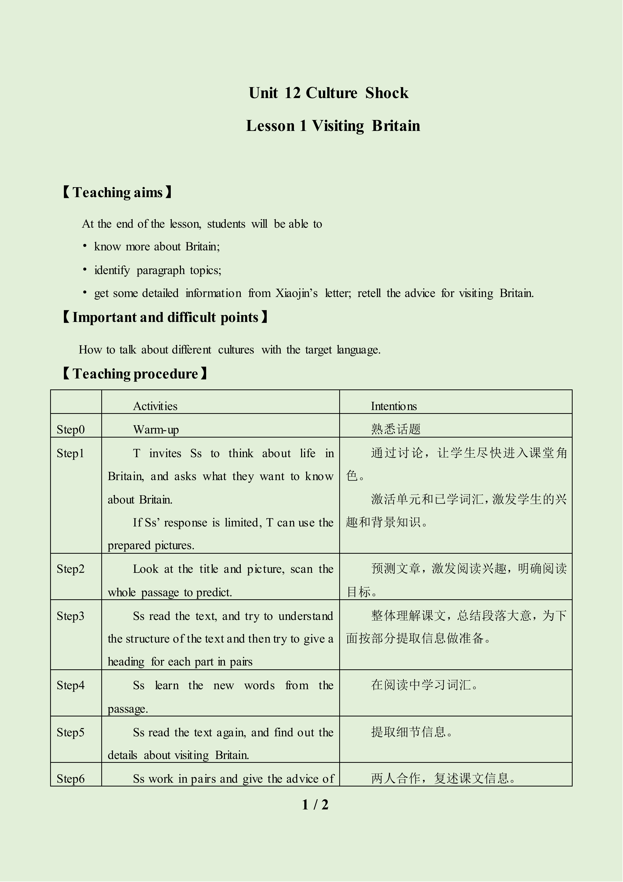 Lesson 1 Visiting Britain_教案4