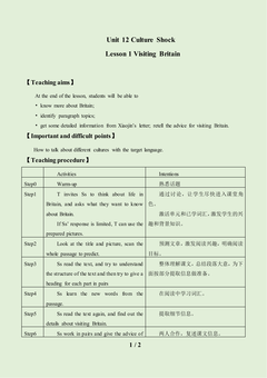 Lesson 1 Visiting Britain_教案4