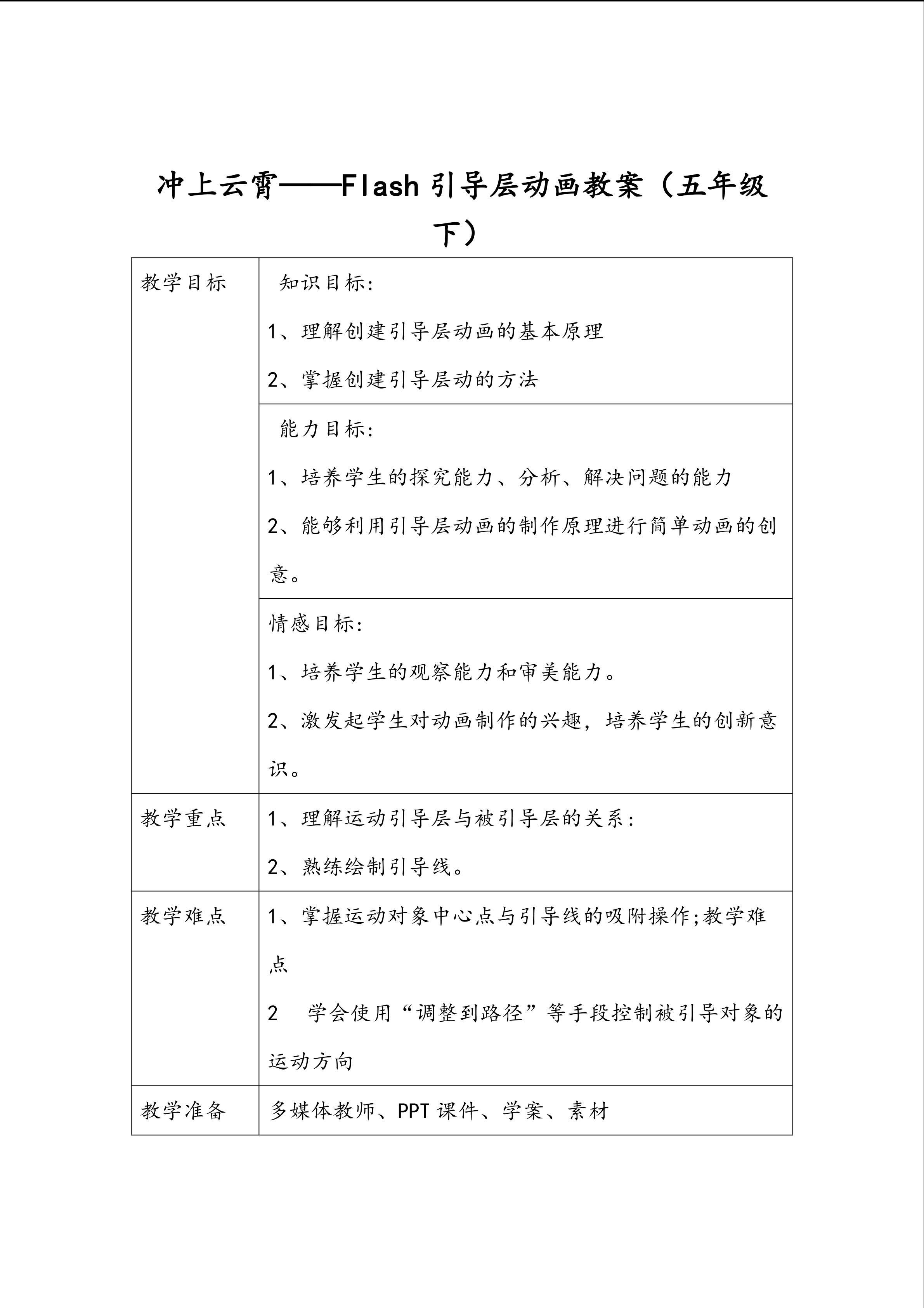 冲上云霄----引导层动画