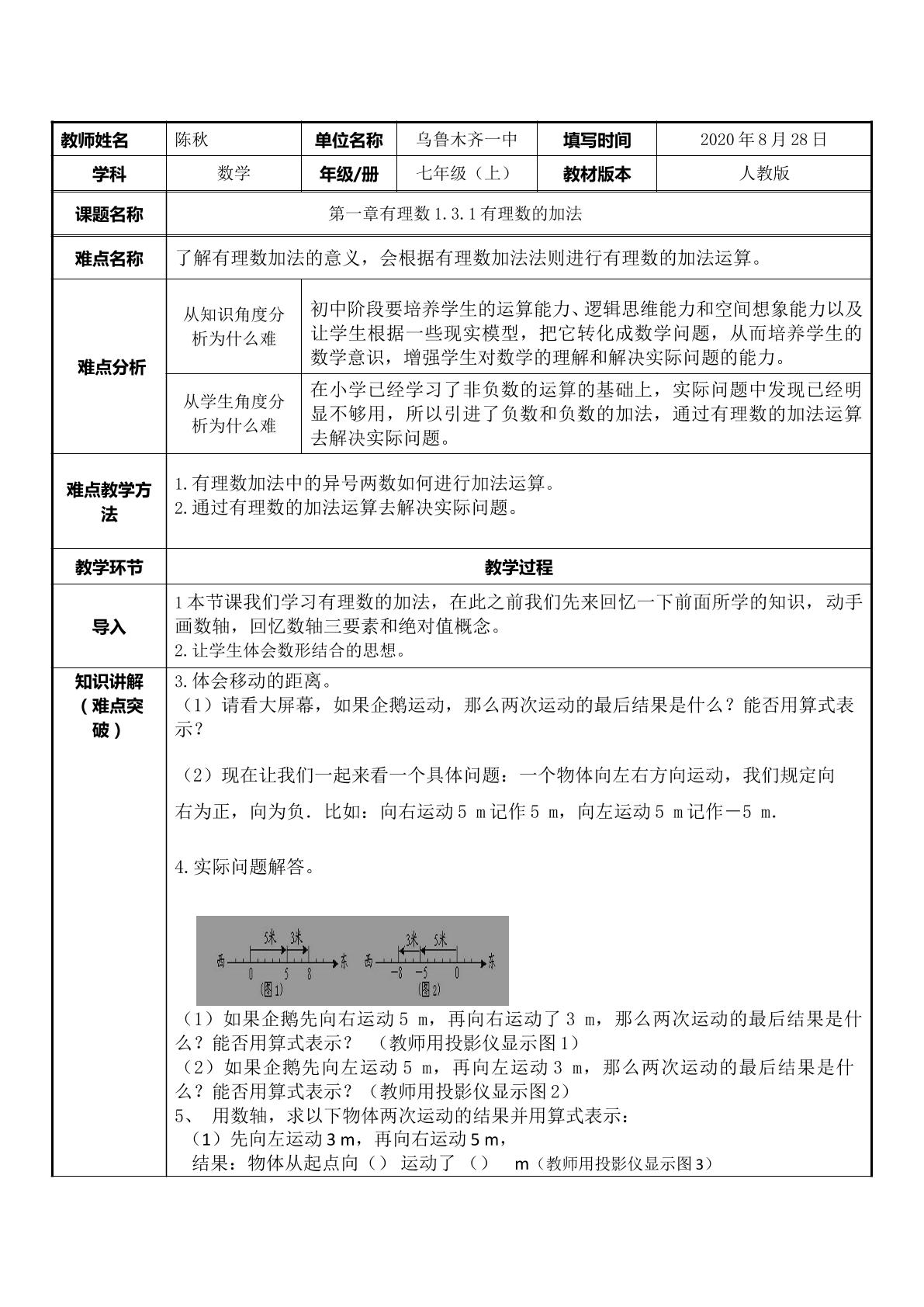 有理数的加法