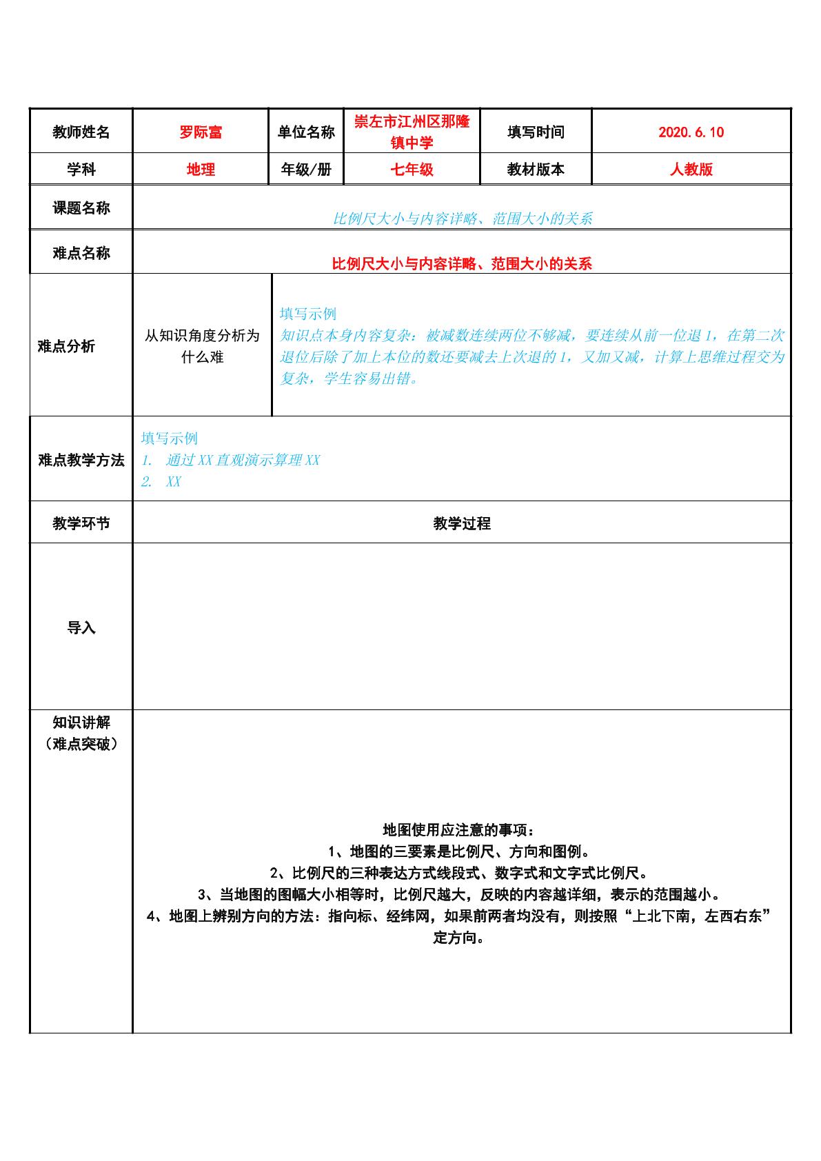 比例尺大小与内容详略、范围大小的关系