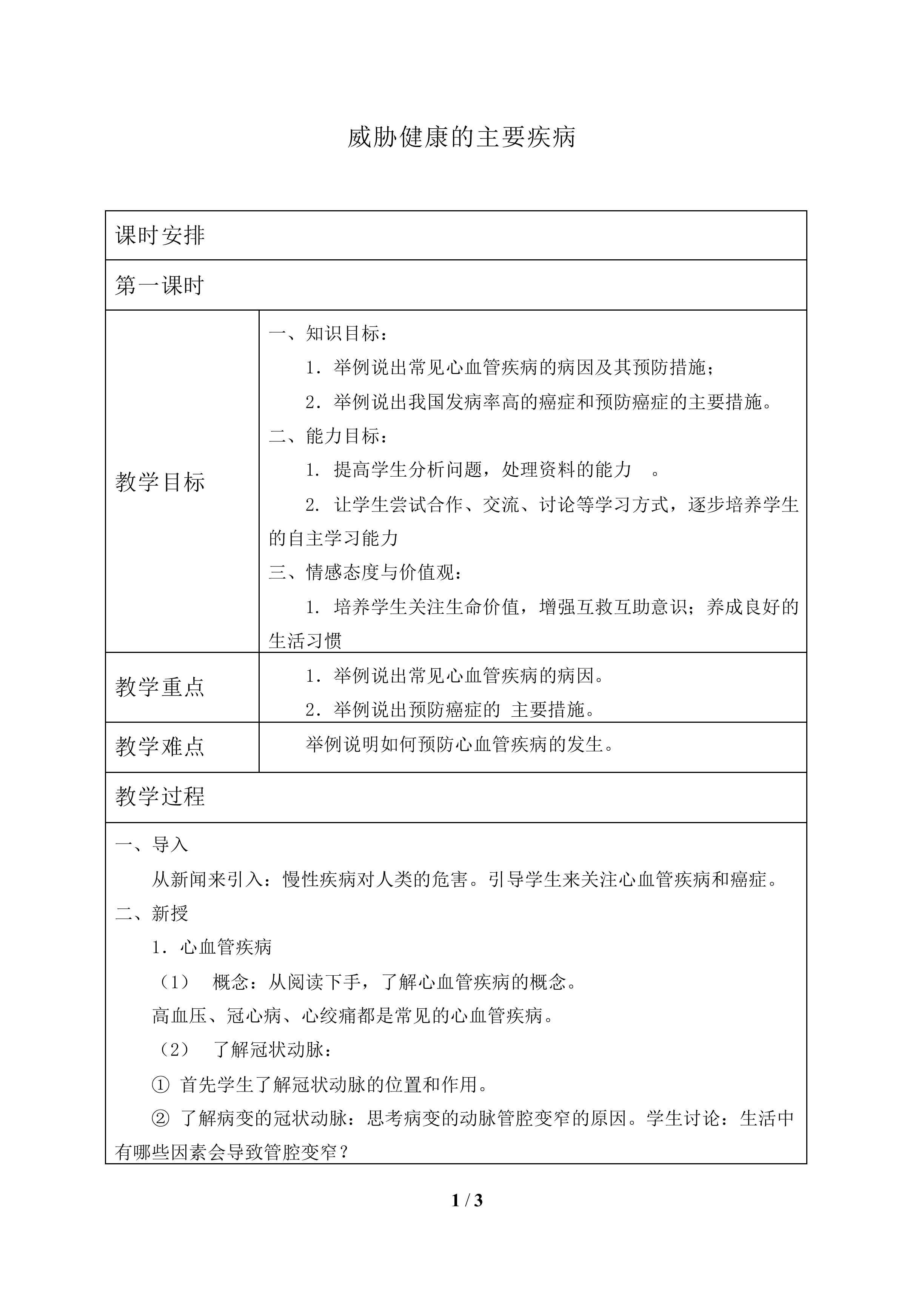 威胁健康的主要疾病_教案1