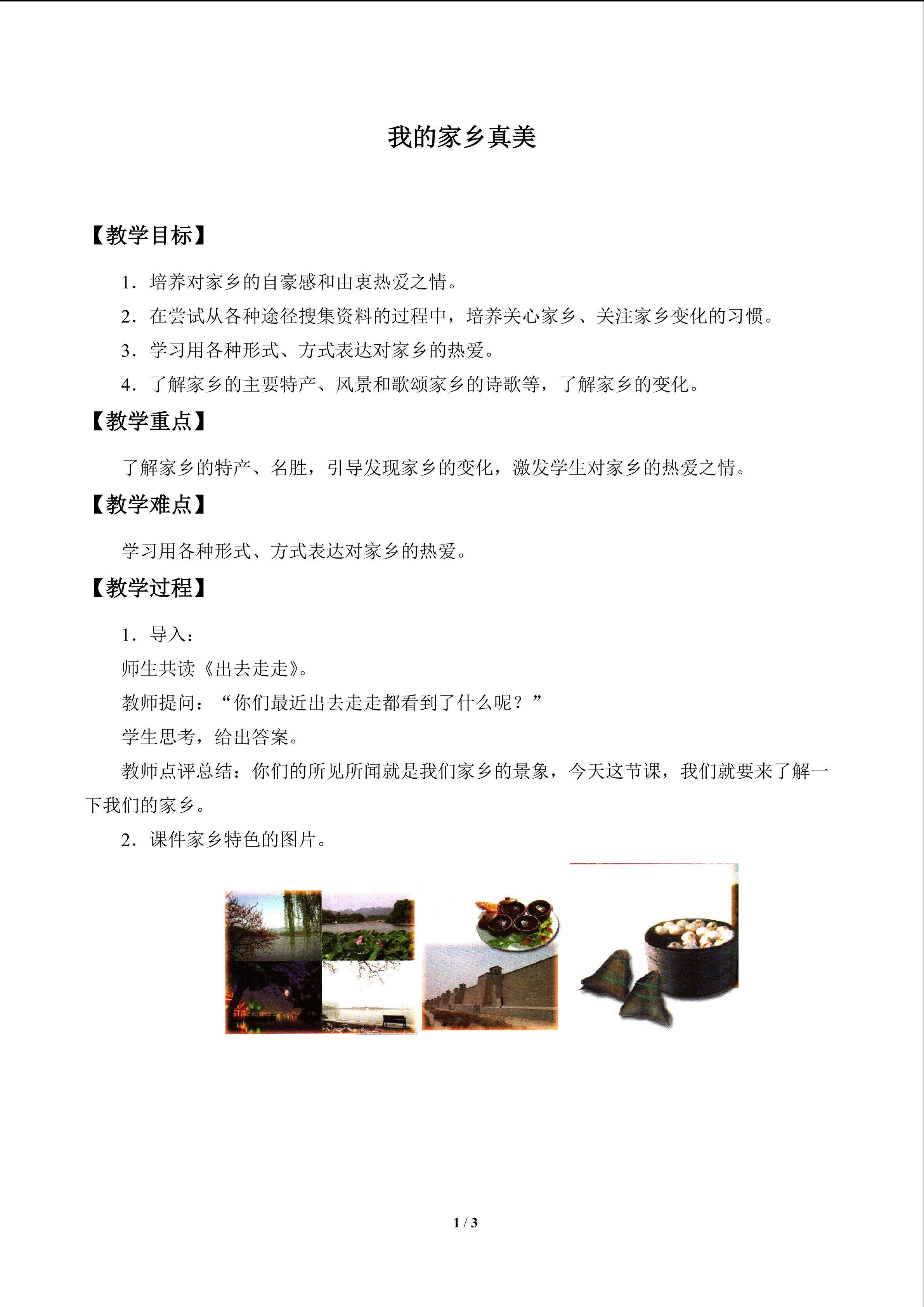 我的家乡真美_教案1