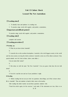 Lesson 4 The New Australians_教案1