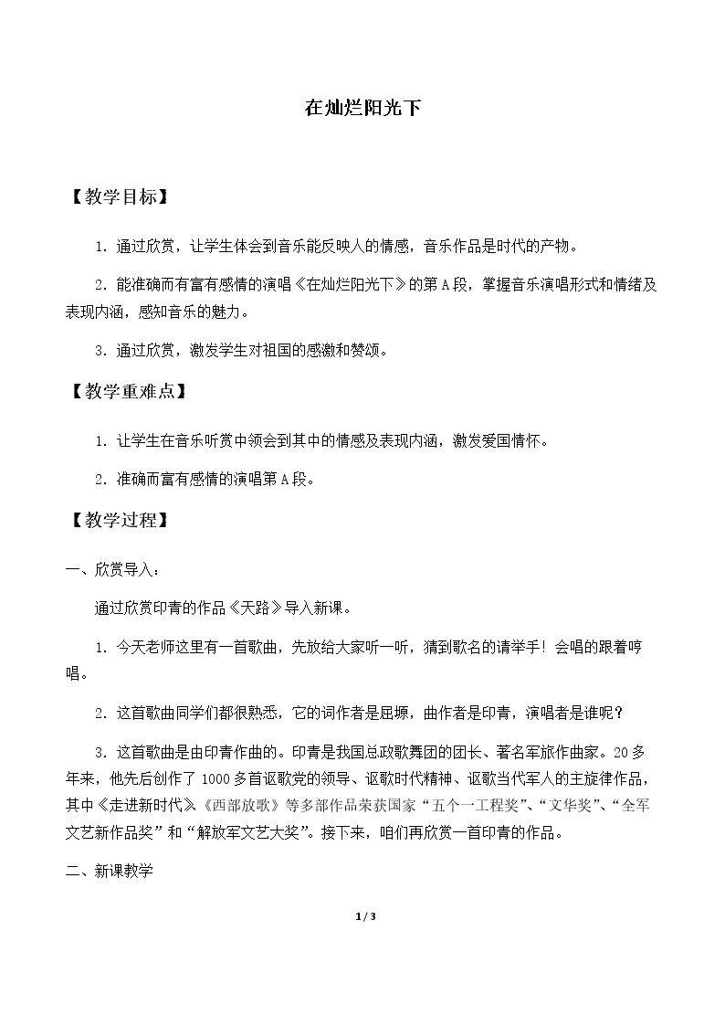 在灿烂阳光下