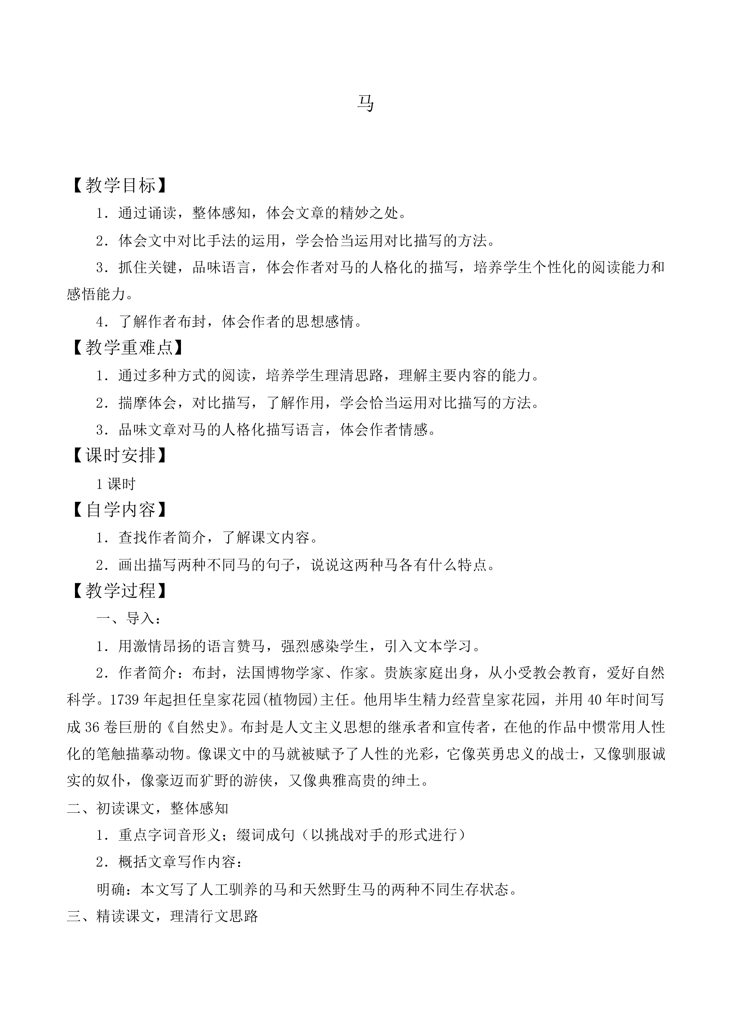 * 马_教案1