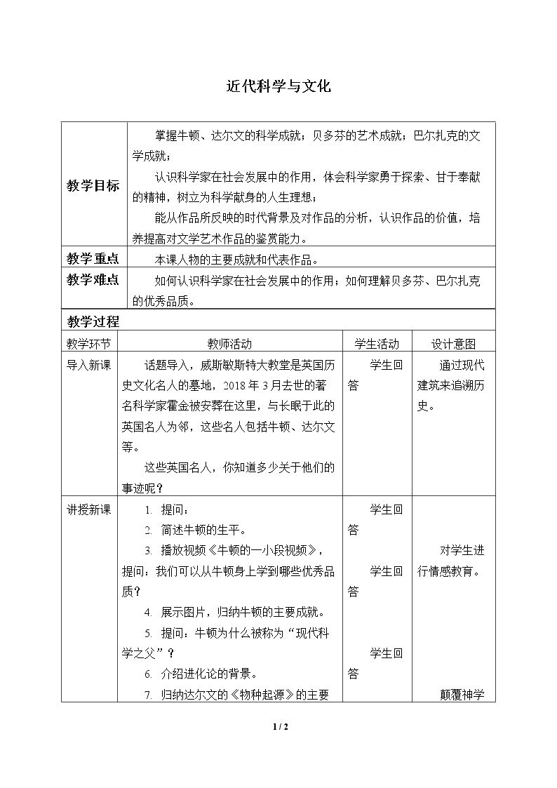 近代科学与文化