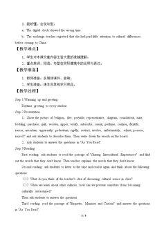 Unit 6 Manners, Customs and Cultures