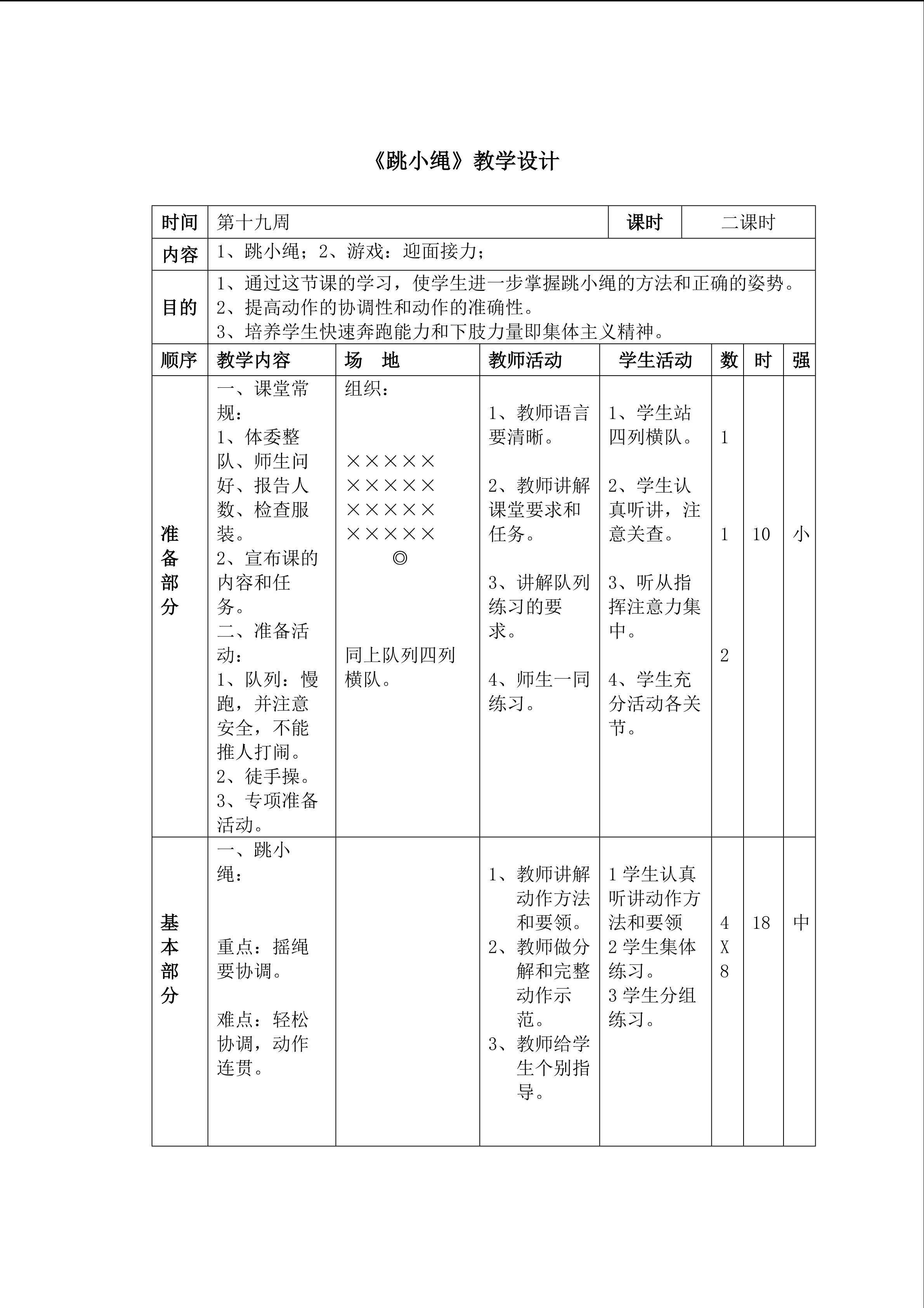 《跳小绳》教学设计