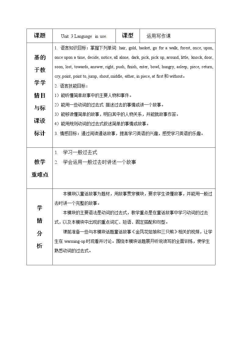 Unit 3 Language in use