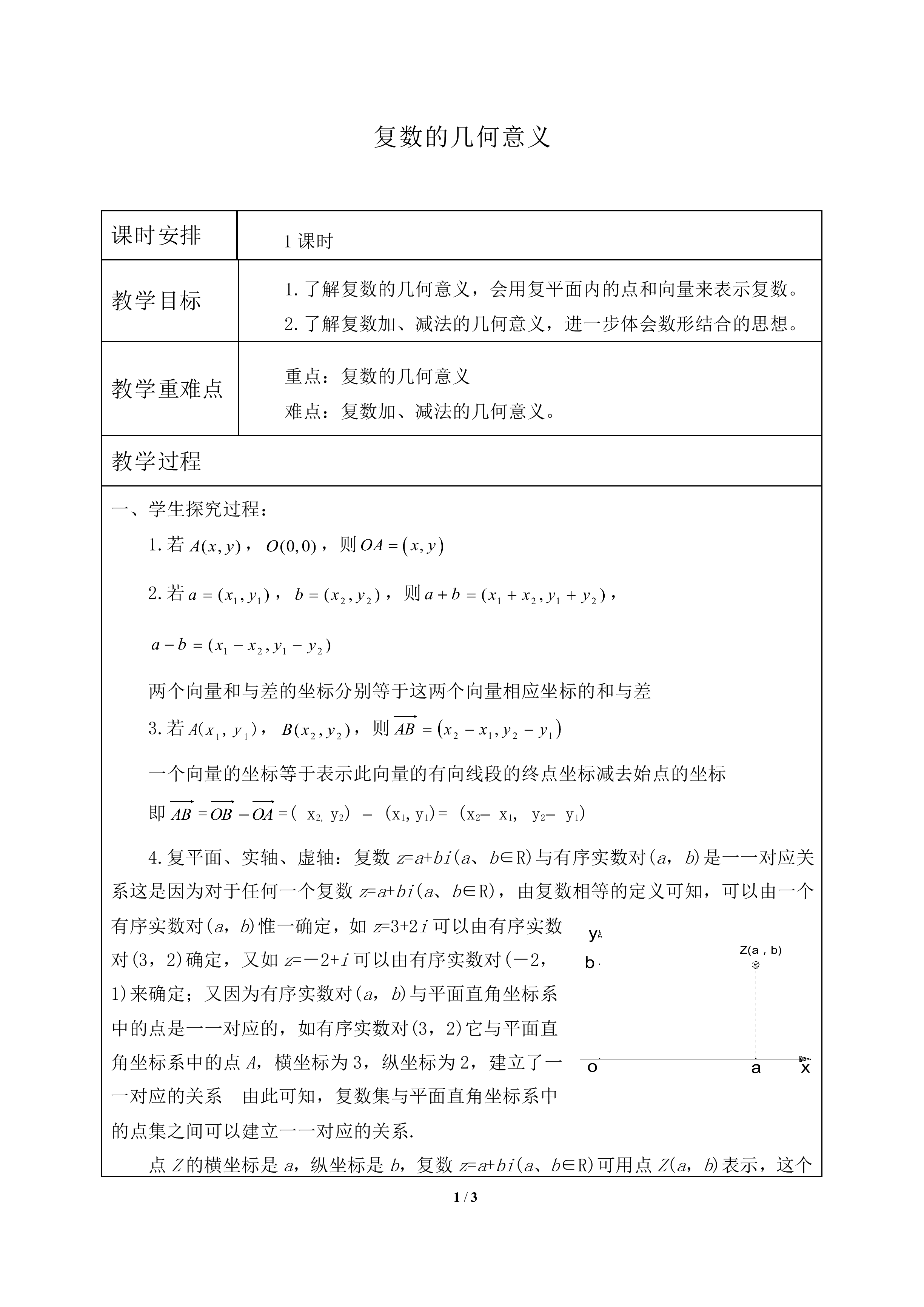 复数的几何意义_教案2