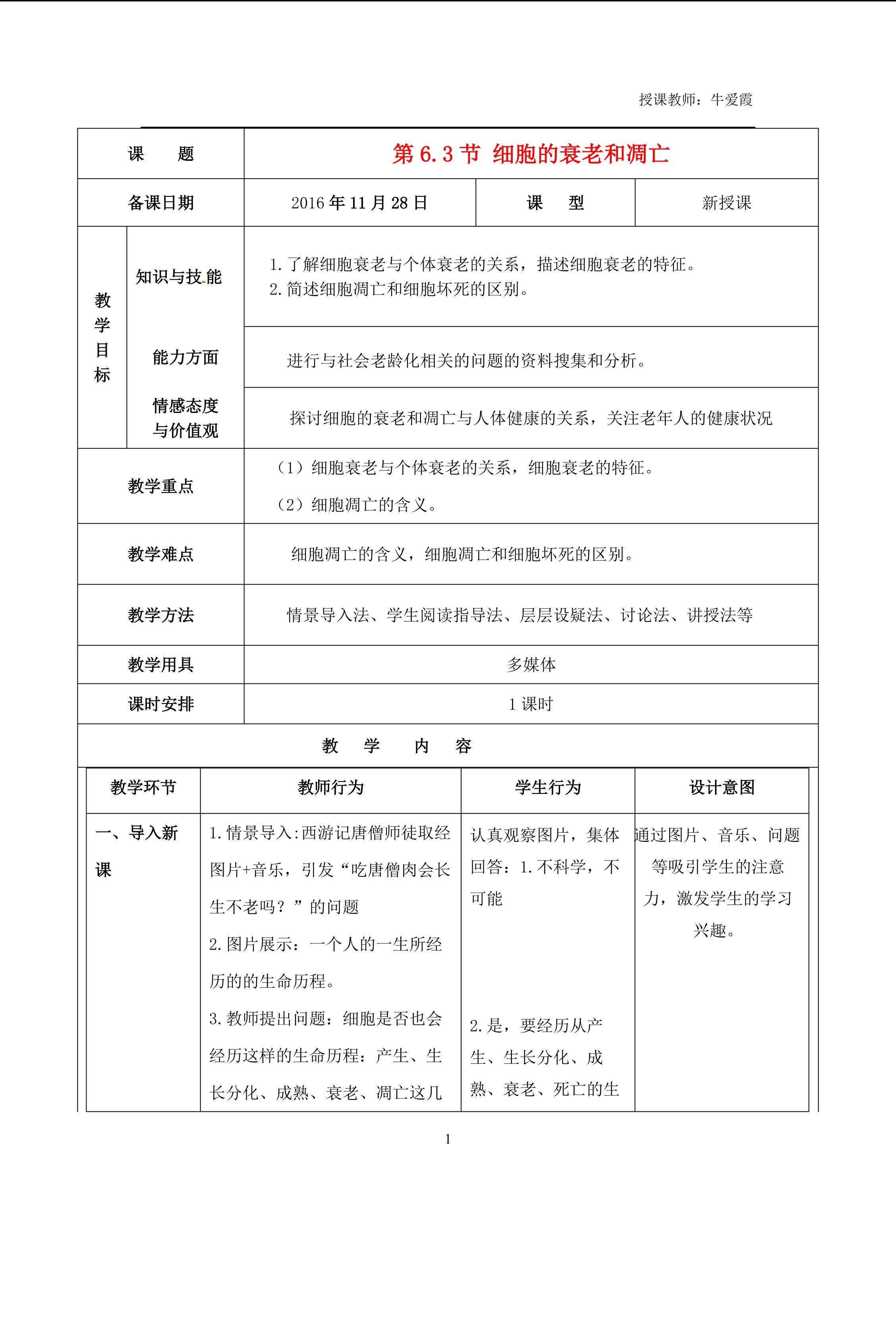 6.3  细胞的衰老与凋亡
