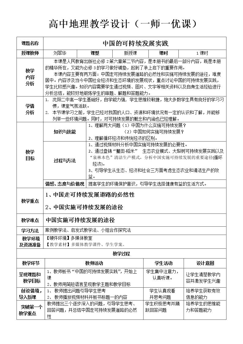 第二节　中国的可持续发展实践