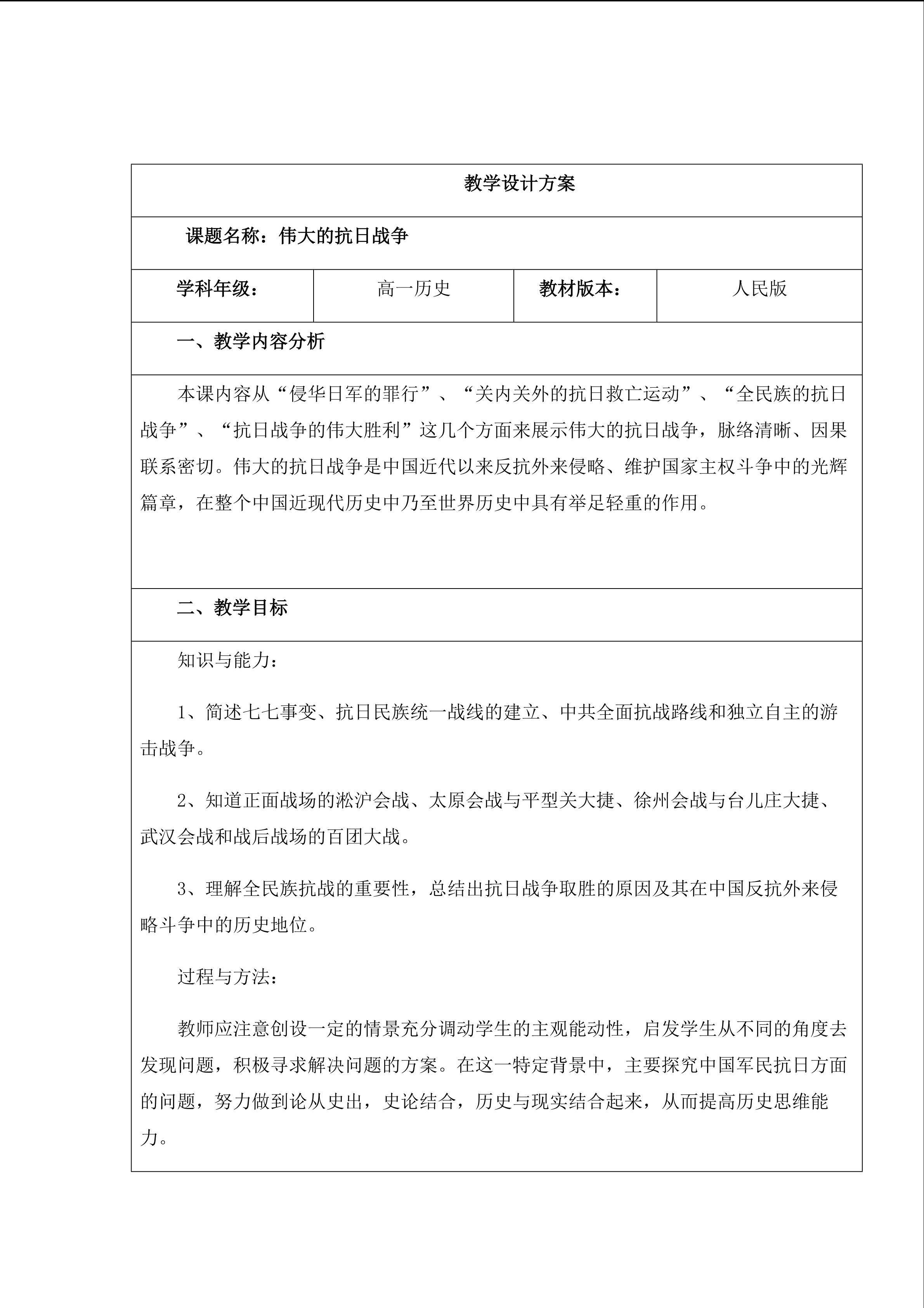 伟大的抗日战争