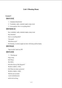 Unit 1 Phoning Home_教案5