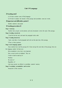 Lesson 3 Body Language_教案1