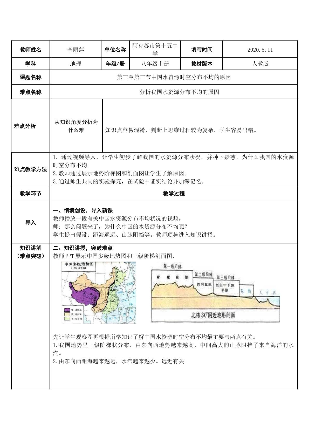 中国水资源时空分布不均的原因