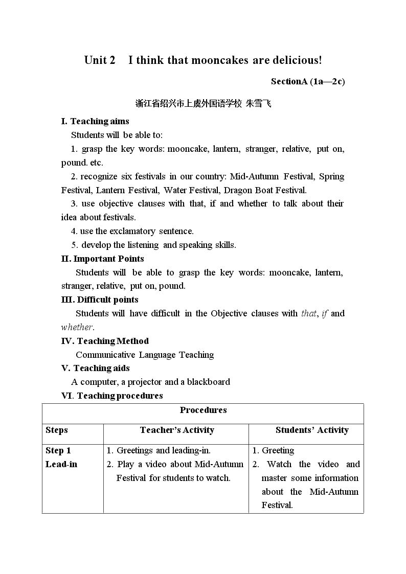 Section A 1a—2d