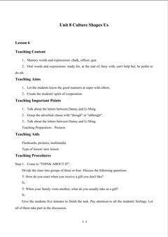 Unit 8 Culture Shapes Us_教案6
