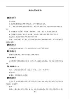 食物中的有机物_教案1