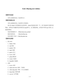 Unit 2 Buying new clothes_教案2