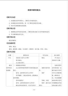 实验与实践  观察和解剖蝗虫_教案1