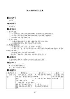 医药常识与医疗技术_教案1