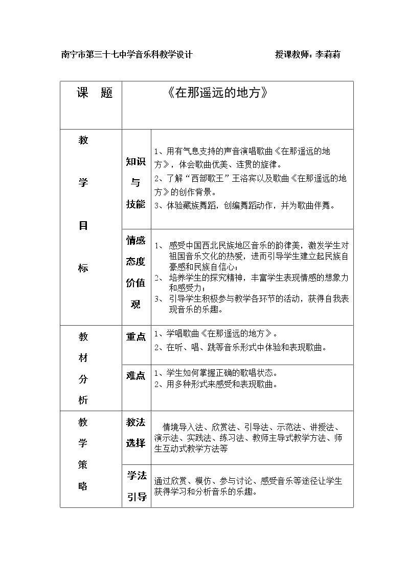 在那遥远的地方