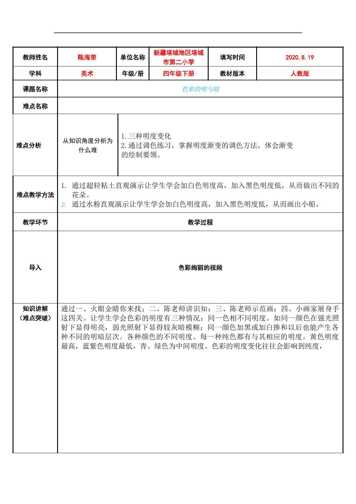 色彩的明与暗