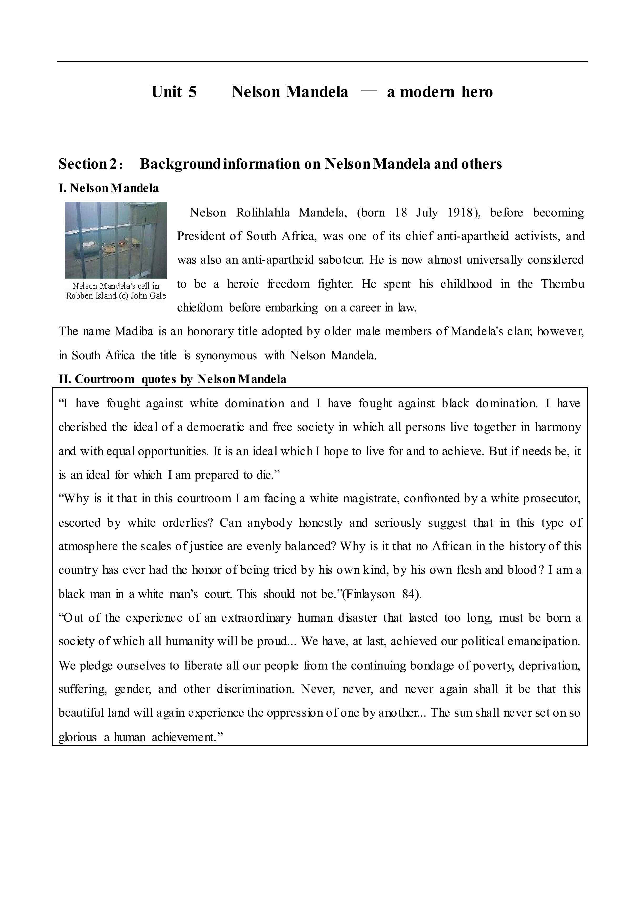 Nelson Mandela - a modern hero_教案5