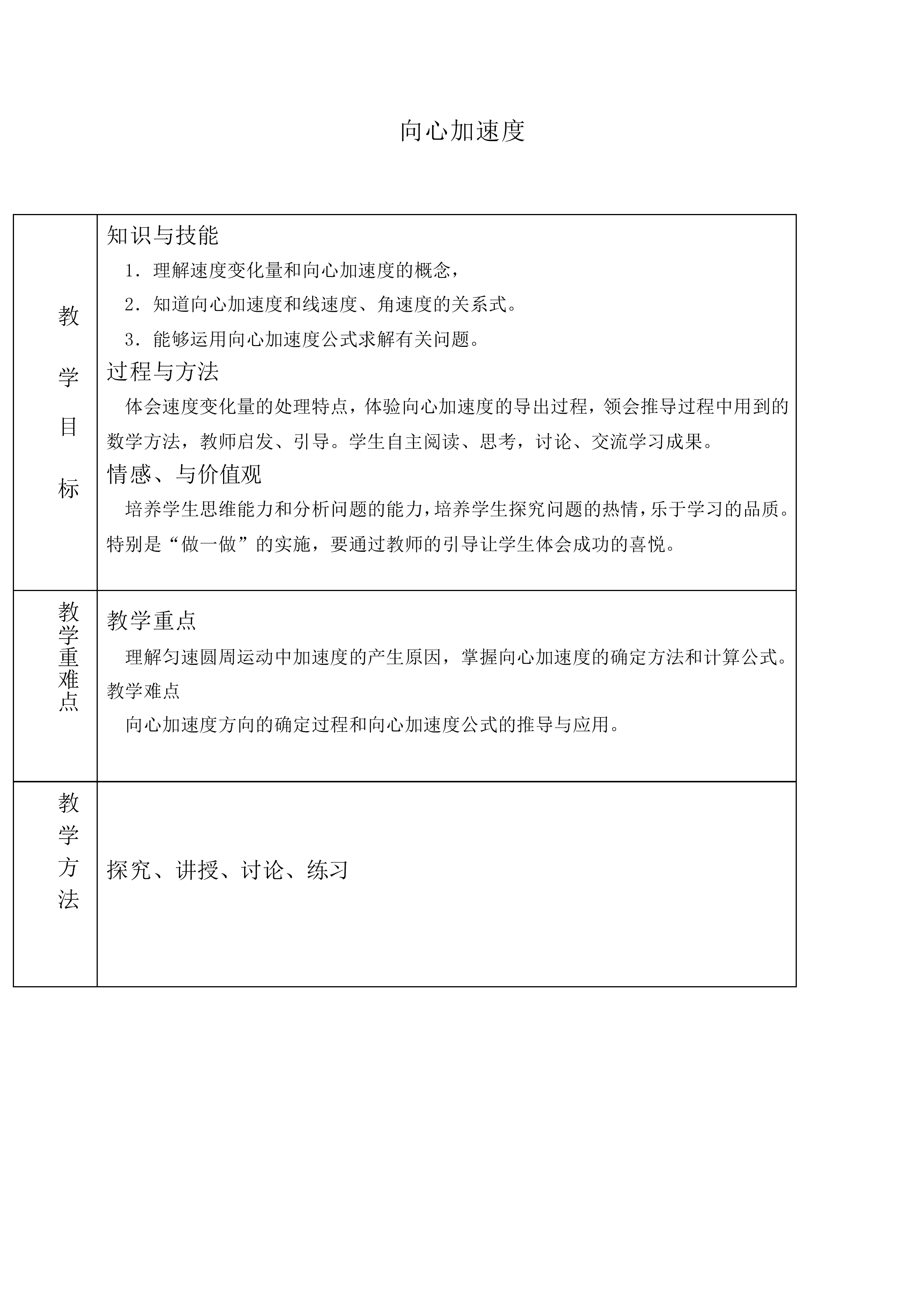 向心加速度_教案2