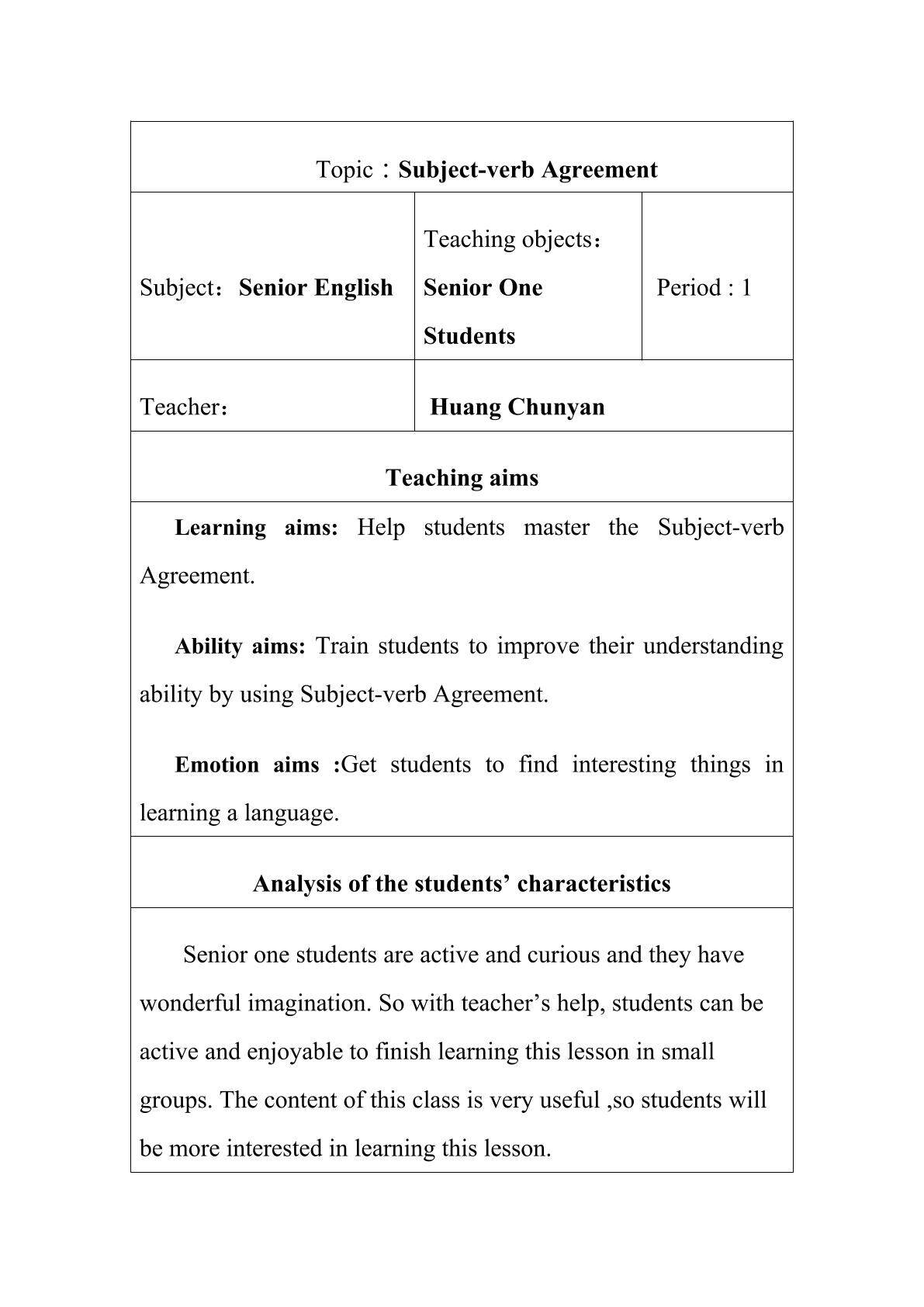 Subject---verb Agreement