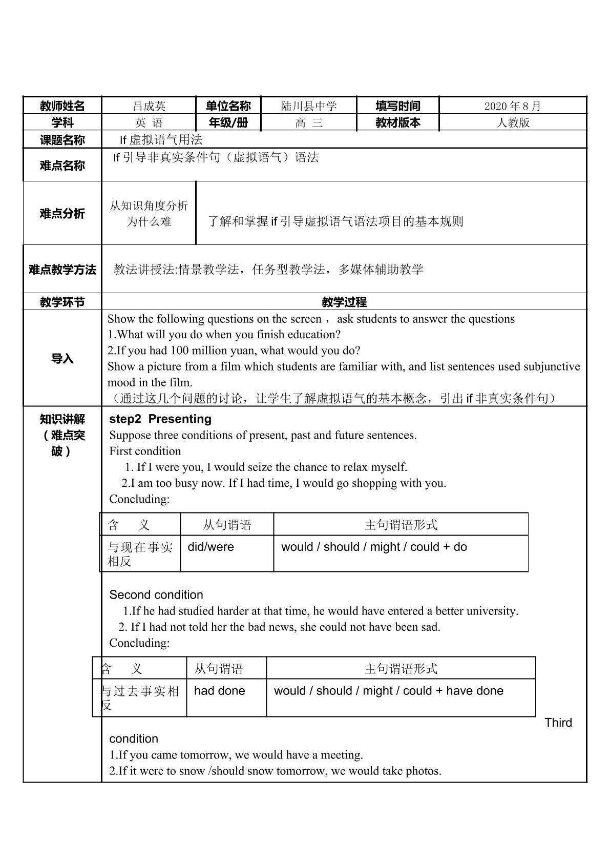 虚拟语气