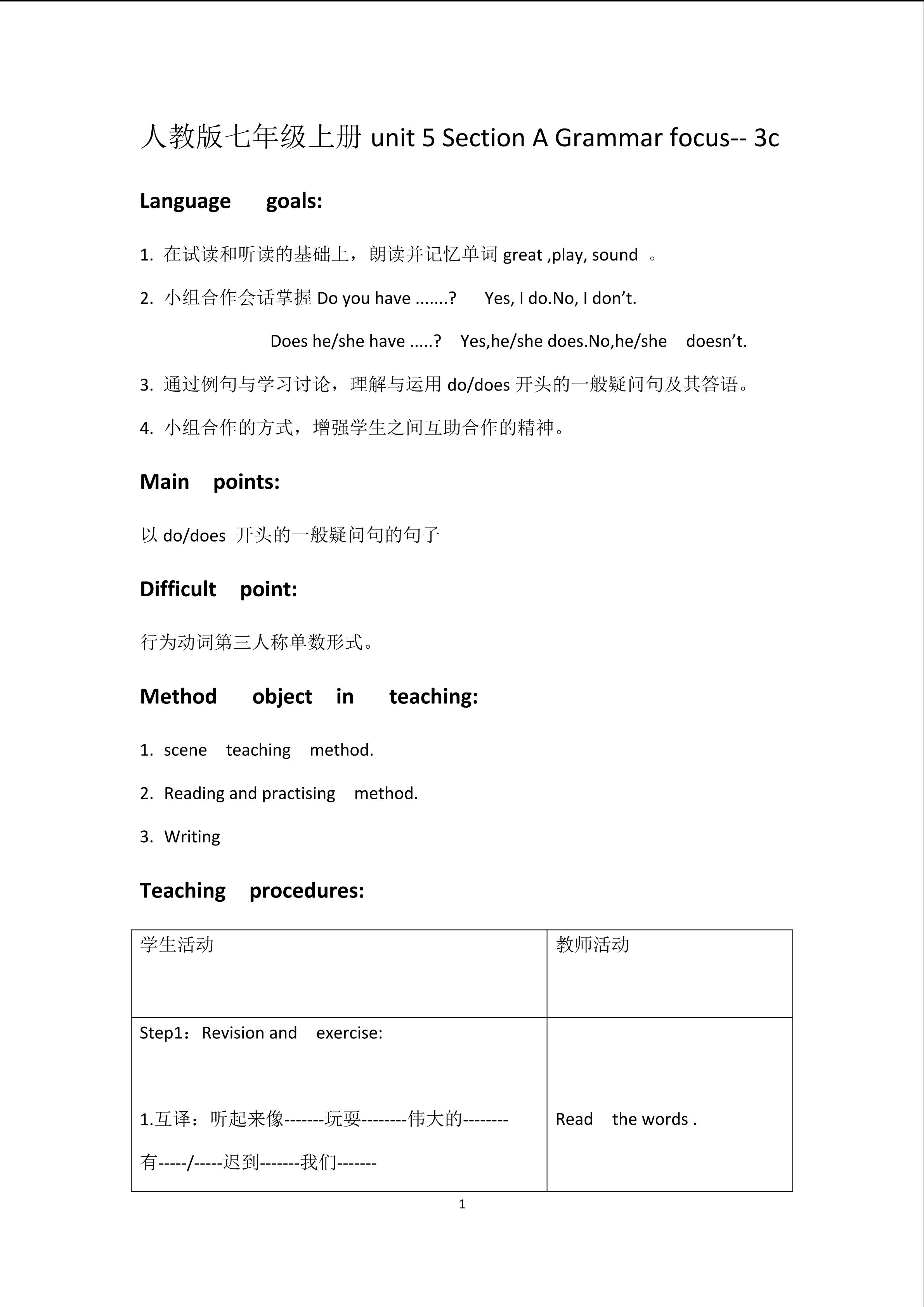 unit 5 Section A Grammar focus --3a