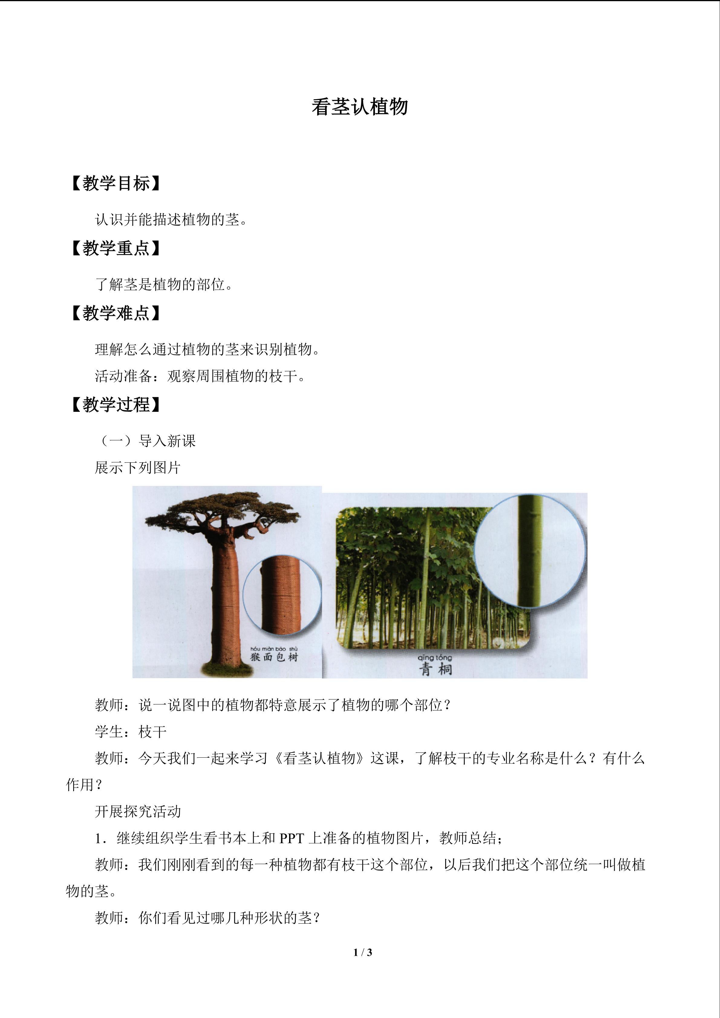 看茎认植物_教案1
