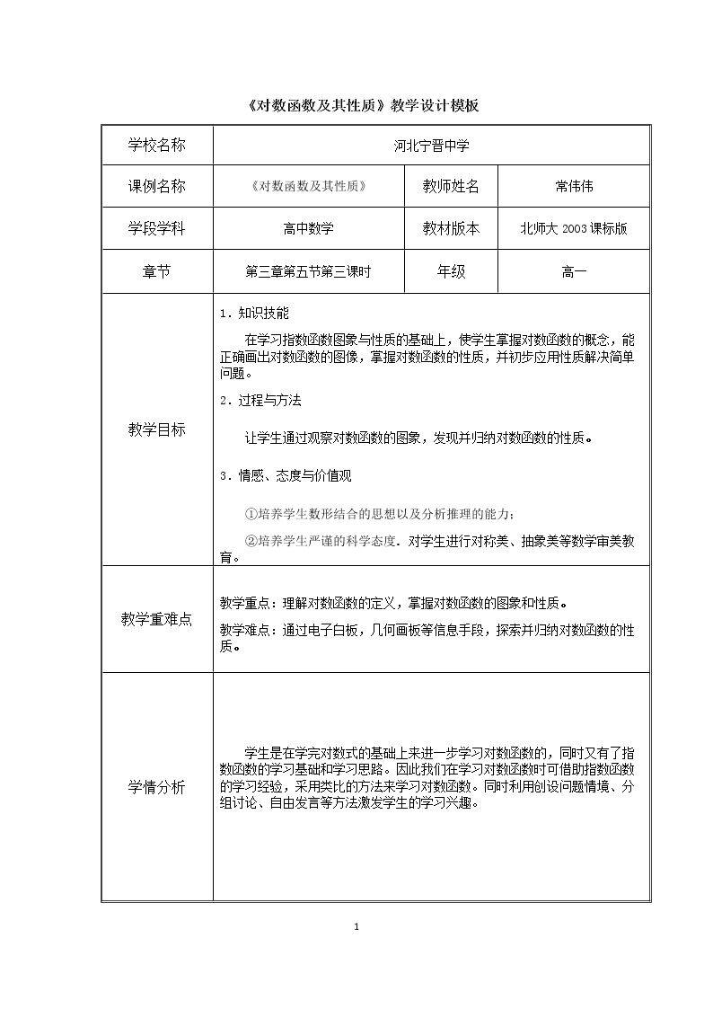 5.3 对数函数的图像和性质