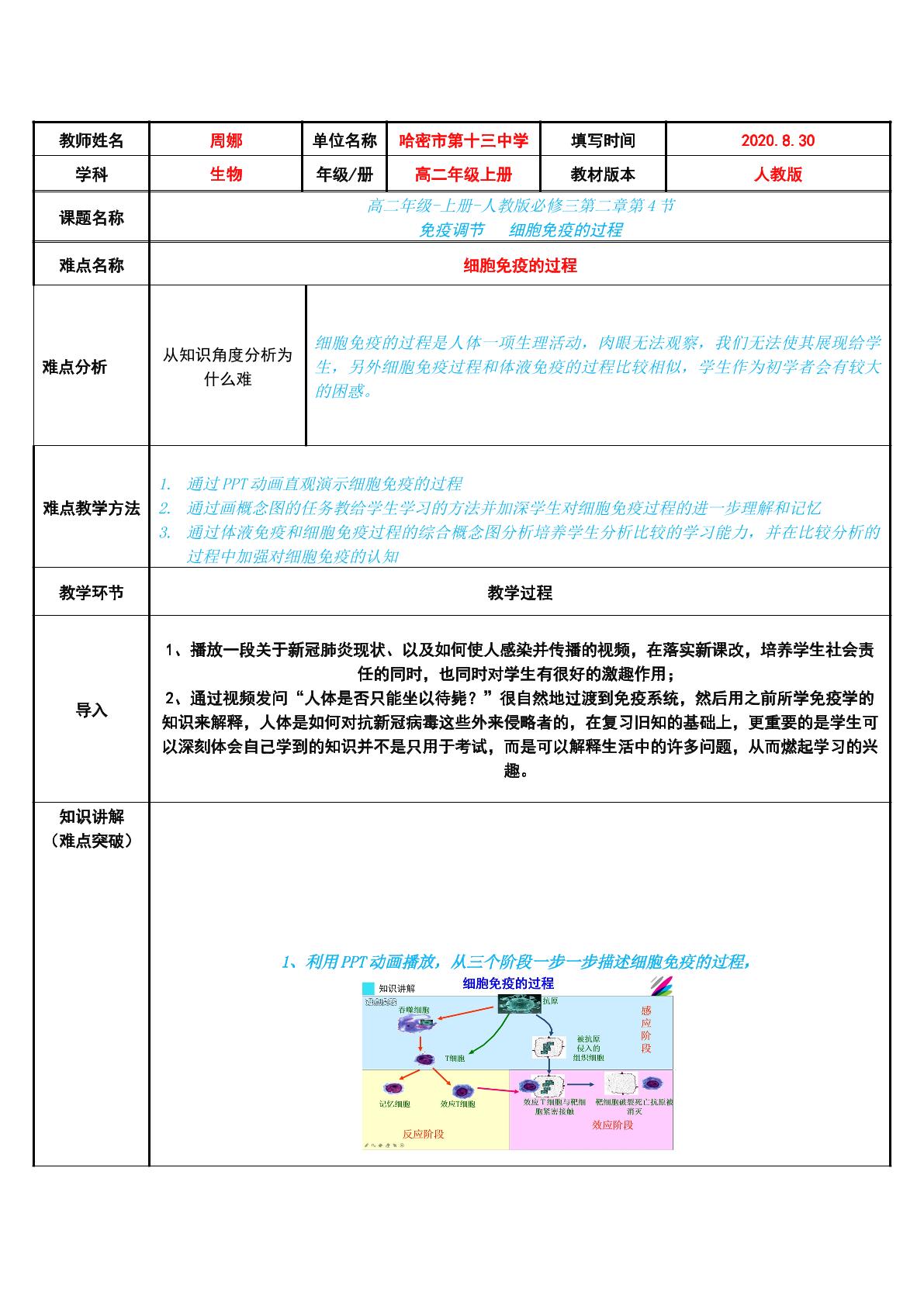 细胞免疫的过程