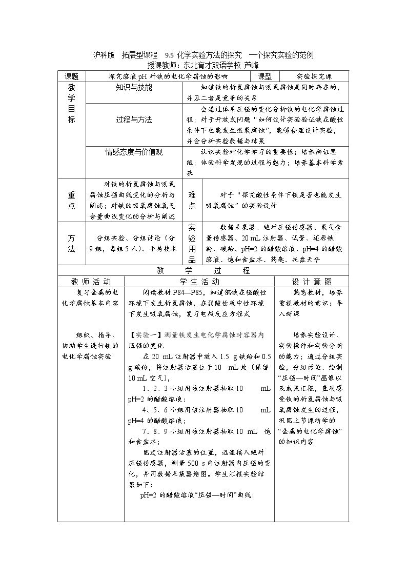 一个探究实验的范例