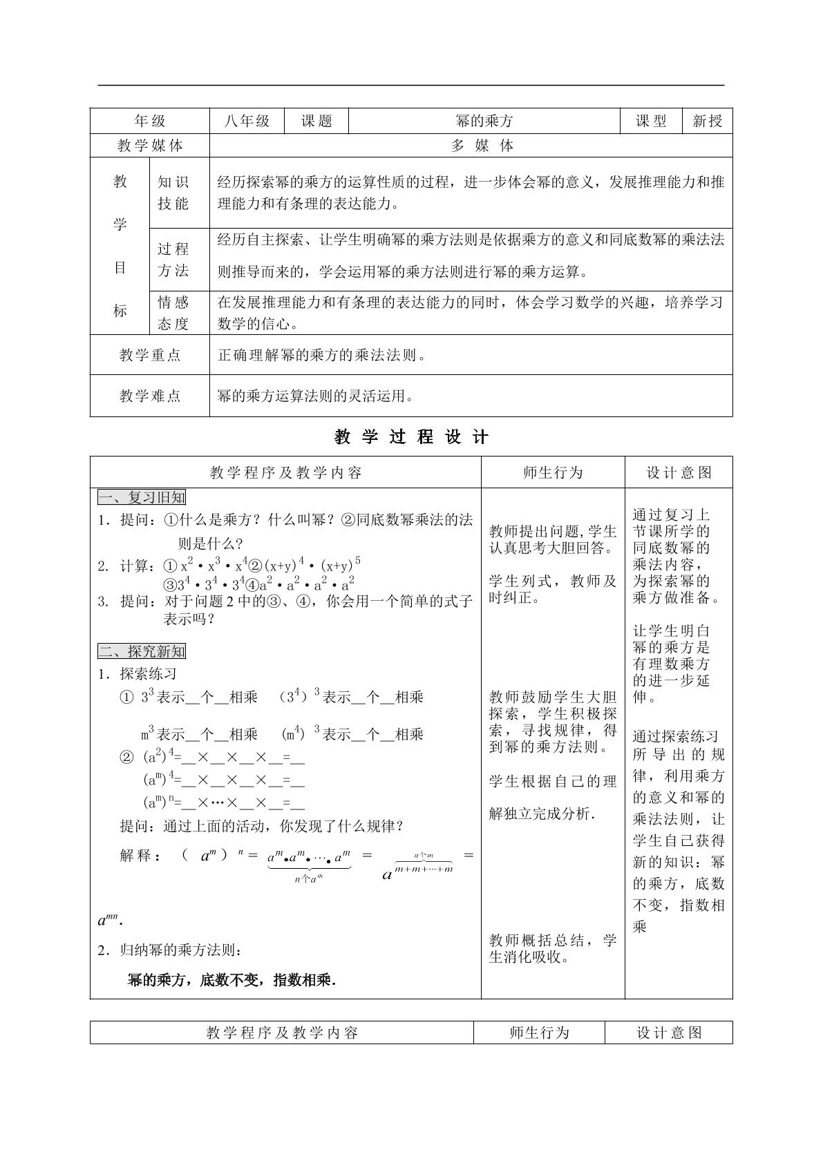 幂的乘方