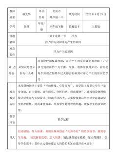 浮力和浮力产生的原因