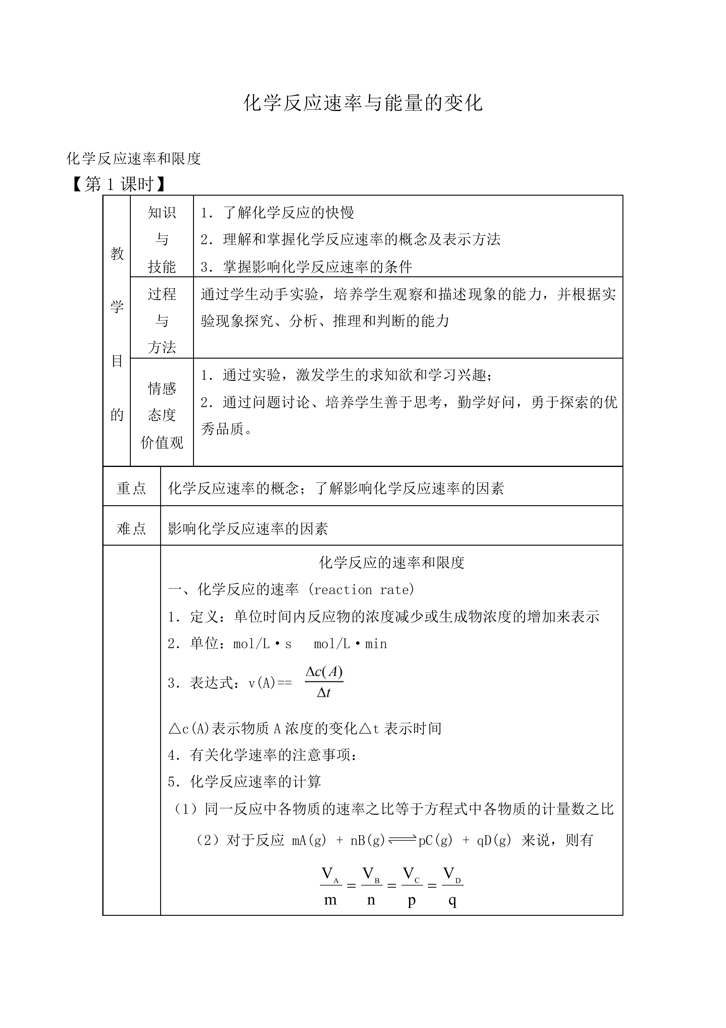 化学反应与能量的变化_教案1