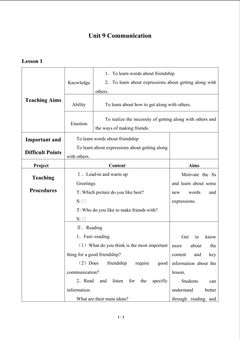 Unit 9 Communication_教案1