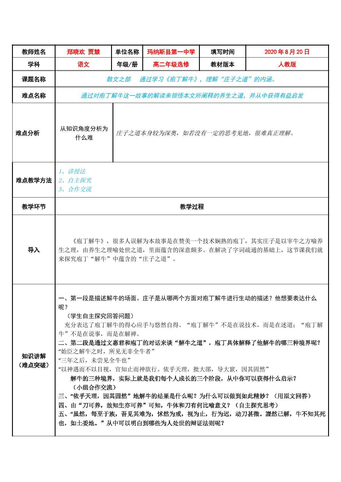 庖丁解牛：理解庄子的解牛之道