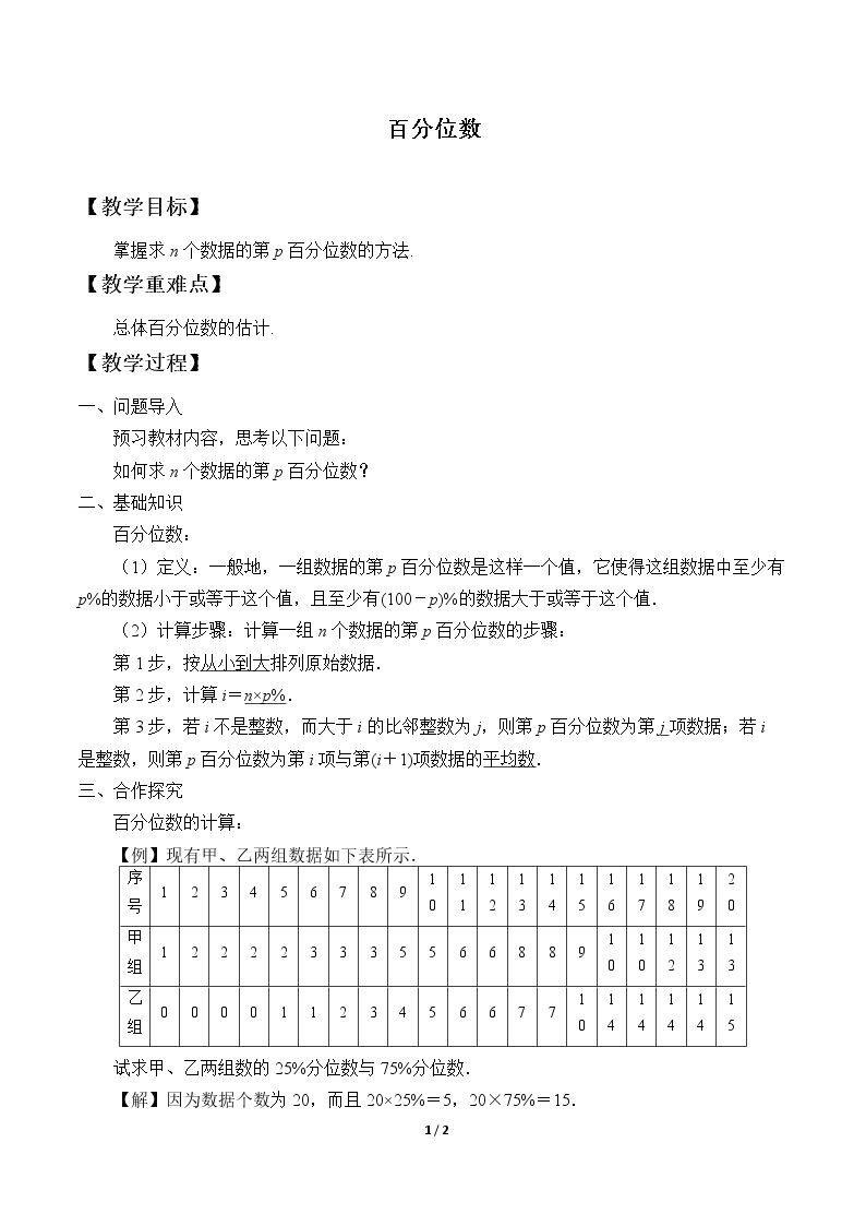 百分位数