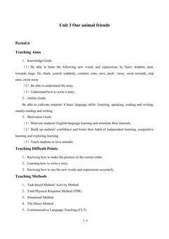 Unit 3  Our animal friends_教案5