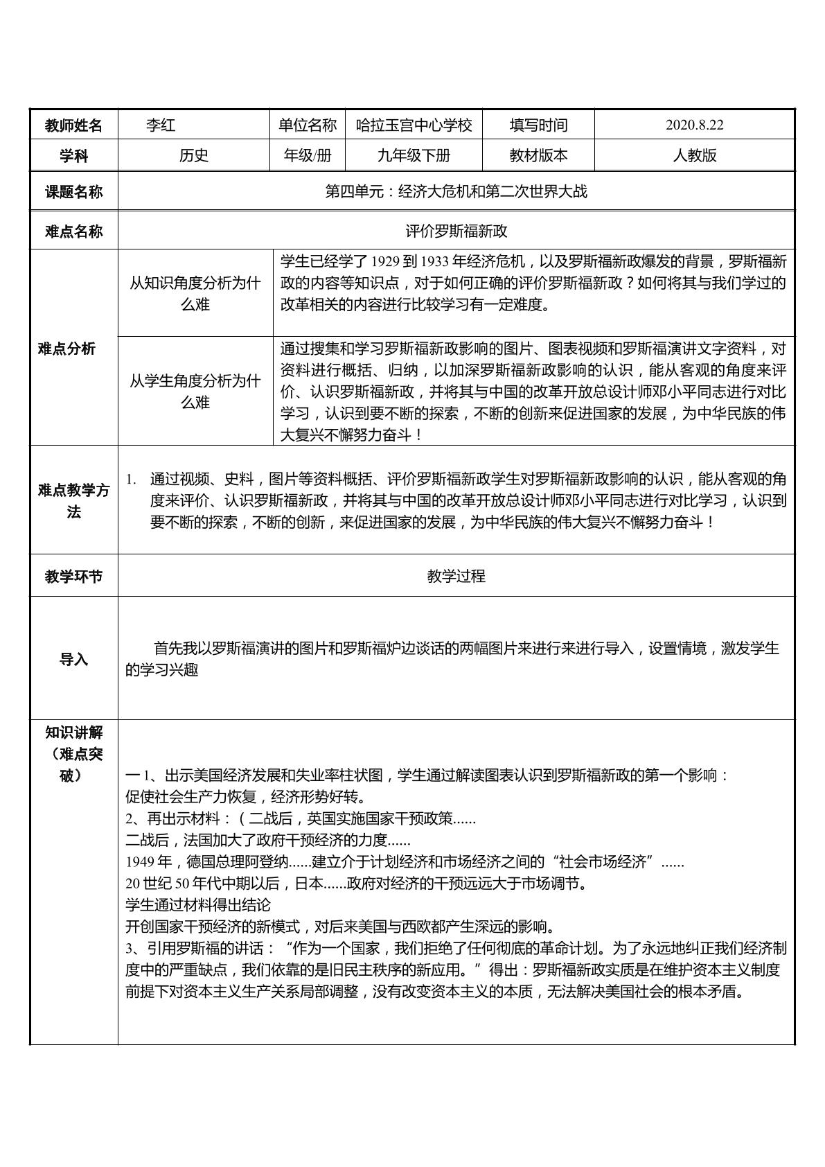 评价罗斯福新政