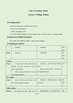 Lesson 1 Visiting Britain_教案2
