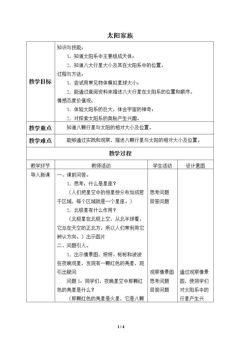 太阳家族