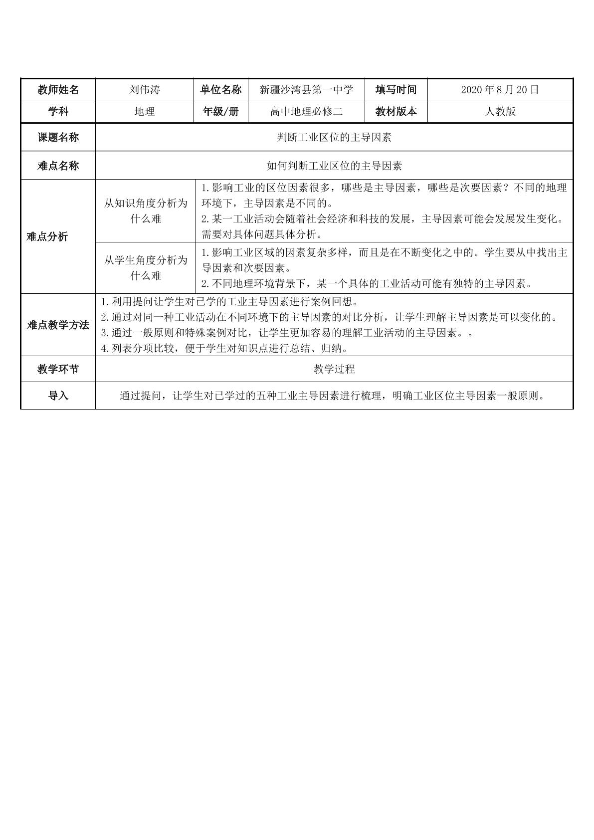 判断工业区位的主导因素